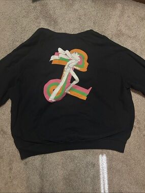 Levi's Black Crewneck Sweatshirt with Retro Rainbow Graphic